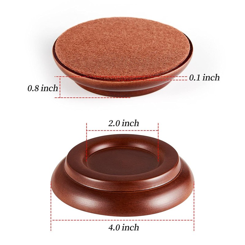 Piano Caster Cups & Pads for Hardwood Floors - Upright