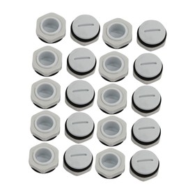 sourcing map GLW-PG11 Nylon Connector Thread Cable Gland End Cap Cover Grey Pack of 20