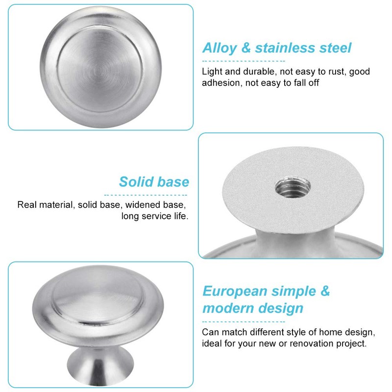 PERFETSELL 20 PCS Kitchen Door Knobs Stainless Steel Cupboard Handles