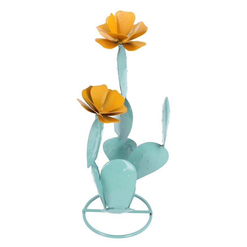 Metal Cactus Statue Decor Life Size Yard Art with Easy