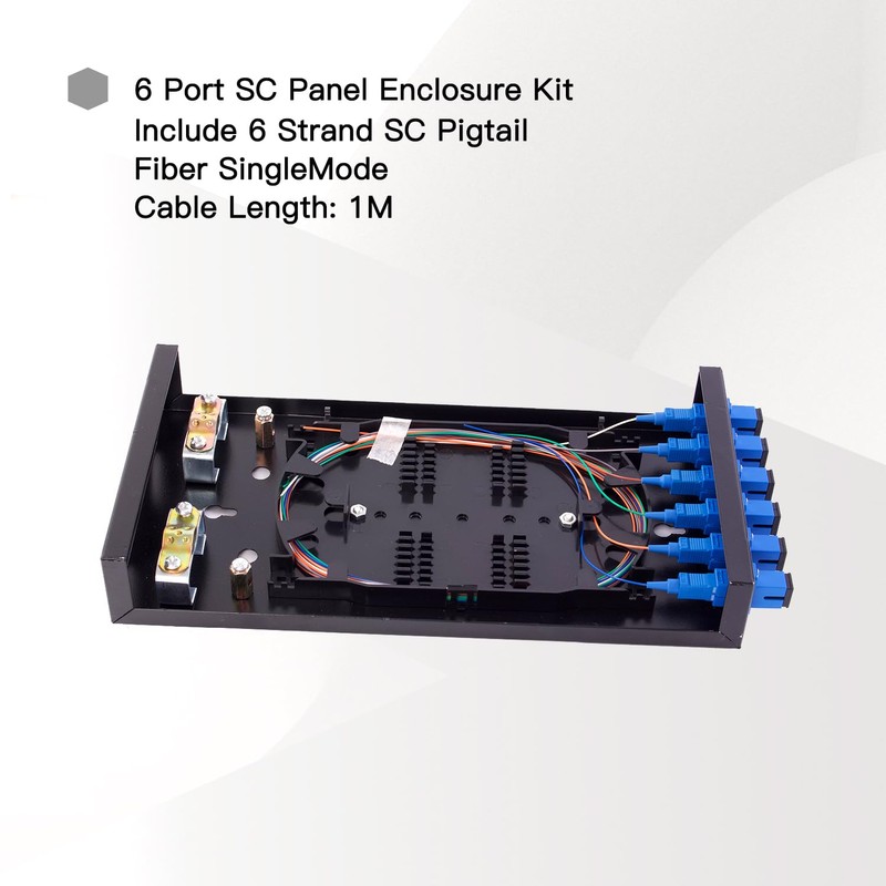 SC SM 6Port Box +Cables Wall Mount Fiber Enclosure with
