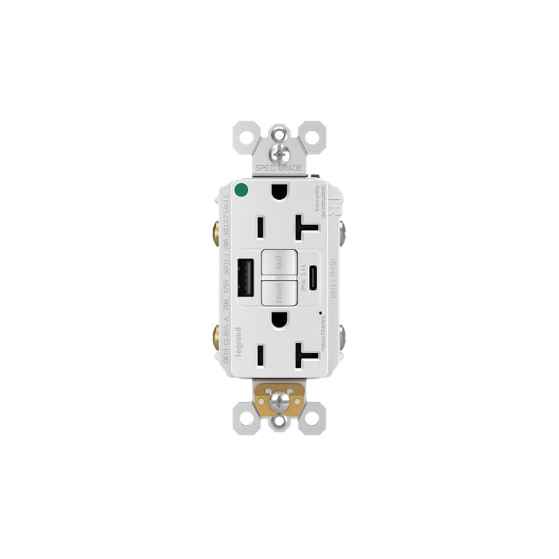 Legrand Pass & Seymour Radiant 20 Amp Hospital-Grade GFCI Wall