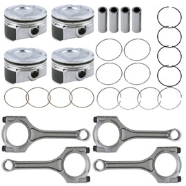 MUCO 4PCS Connecting Rods Pistons Kits 23041-2B610 for H-yundai Kia Accent Rio SOUL 1.6L DOHC 2010-2012 2013 2014 2015 2016-18 Connecting Rod Piston Kit G4FD Engine 23041-2B600