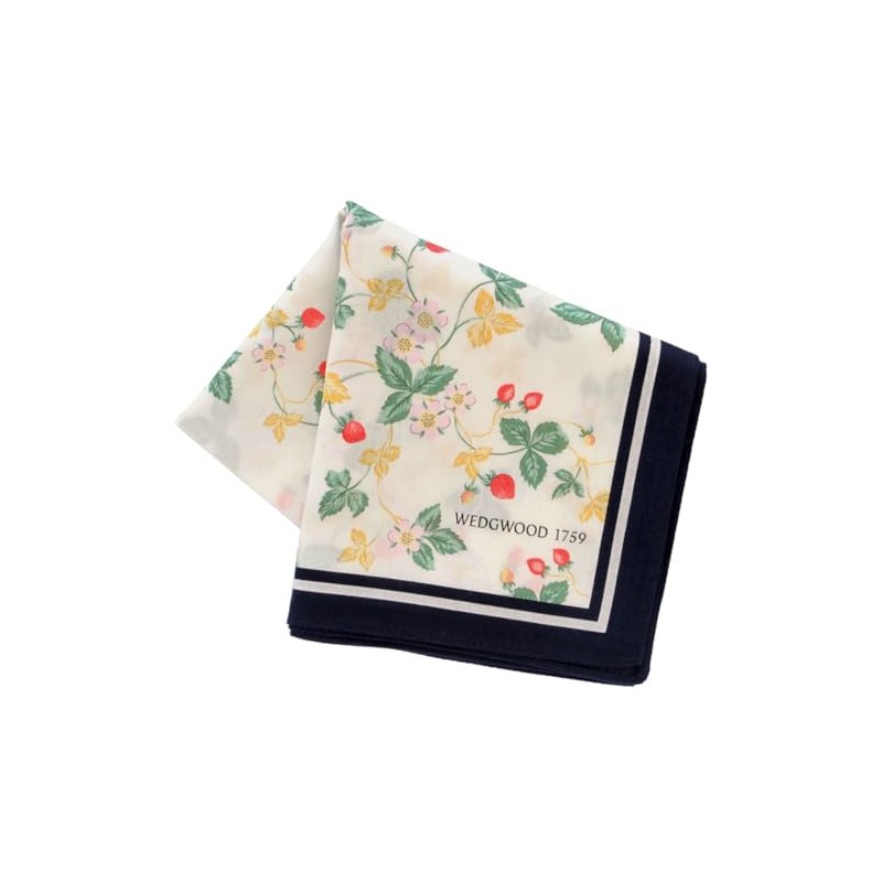Blooming 138109-0002-03 Wedgewood Printed Handkerchief, Wild Strawberry, White, Women's, Handkerchief,