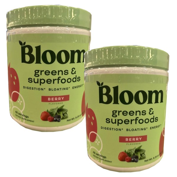 Bloom 2 Packs Bloom Nutrition Greens & Superfoods Powder, Berry