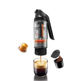 Simpresso Portable Espresso Maker | Compact Travel Coffee Maker Compatible with Nespresso Pods & Espresso Ground Coffee | Manually Operated | Premium Travel Package with All Accessories Included