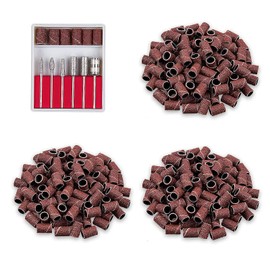 ALLE'S Nail Cutter Attachments, Pack of 300 Sanding Sleeves, Nail Cutter Bits for Gel Nails Attachments, Professional Grinding Caps, Grinding Fringe for Sharpening Nails Trimming Nail Design