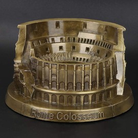 Rome Colosseum Model, Vintage Miniature Roman Colosseum Statue Artificial World Famous Building Sculpture for Office Home Arts Desktop Decor Statues