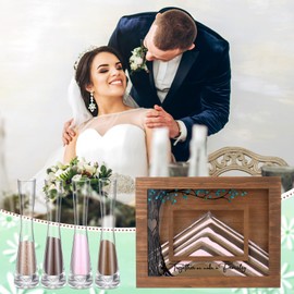 Qunclay Blended Family Unity Sand Ceremony Kit Photo Frame Wedding Unity Wood Picture Frame Together We Make a Family Sand Ceremony Kit Picture Decoration for Wedding Home Keepsake Supplies