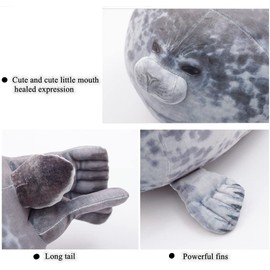 NatureMan Chubby spotted seal pillow stuffed cotton plush animal toy cute marine plush animal pillow cushion (Small)