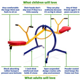 gym dandy Teeter-Totter Home Seesaw Playground Set TT-210, Multi Colored, 37.00 x 31.00 x 85.50 inches