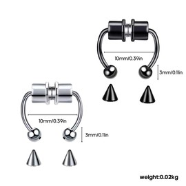 LuLiyLdJ Magnetic Separator Nose Ring Stainless Steel Horseshoe Ring Artificial Reusable