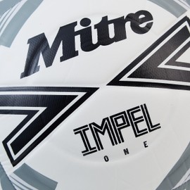 Mitre Impel One Level Training Football Soccer Ball White/Black/Grey - Size 4