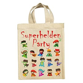 clothinx Sustainable Party Bag Bag Set with Birthday Theme Superheroes Pack of 10, Superheroes