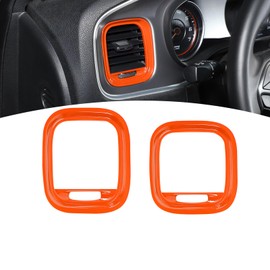 PDKLIN for Charger Dashboard Side Air Vent Cover Trim Fit for Dodge Charger 2015-2023 Orange Interior Accessories 2pcs