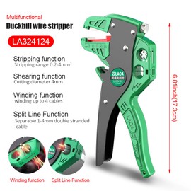 LAOA Automatic Wire Stripper Pliers - Adjustable Stripping Length & Tension, 4-in-1 Multi-Tool for Cutting, Stripping 0.2-4mm² Wires,Winding, Splitting | SK5 Blade