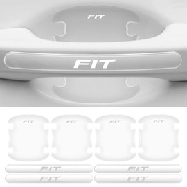 Fit Door Handle Protectors for All Series|Car Parts|Door Handle Protection & Scratch Resistant|Exterior Parts|Sticker Covers|Exclusive Logo|Easy Installation|Set of 8 (Transparent, Custom)