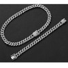 2Pcs Cuban Link Chain Rhinestone Necklace Bracelet Set Gift for