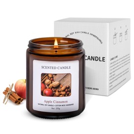 LumiSpace Apple Cinnamon Scented Candles for Home Scented Aromatherapy Candles, Hand-Poured, 9 OZ, 50H Clean Burn,Soy Wax Candle Gift Set for Women Men
