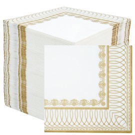 Table Fun 100 x Tovaglioli di carta dorati morbidi monouso, 2 veli 33 cm, eleganti tovaglioli per matrimoni, anniversari e feste di Natale, marchio britannico, prodotto nell'UE