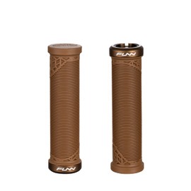 Funn Hilt JR Mountain Bike Handlebar Grips With Single Lock On Clamp, Bicycle Handlebar Locking Grips with 19 mm Inner Diameter, Short Bicycle Grips For Youth, Girls and Boys (Brown)