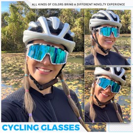 SCVCN Cycling Glasses Polarized with 3 Interchangeable Lenses for Men Women UV400 Protection MTB Bike Running Driving Fishing Golf Cycle 08