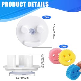 Pack of 5 Sponge Mommy Washing Up Sponge Smiley Sponge Scratch-Free Dirt Eraser Sponge for the Kitchen, Odour-Resistant Smiley Sponge