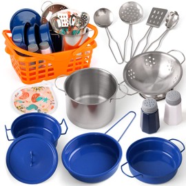 Veitch fairytales Children's Mud Kitchen Accessories Outdoor Children's Tableware Pots Play Kitchen Children's Kitchen Tableware Play Pots Kitchen Accessories Pot Set Kitchen Toy Cooking Utensils Role