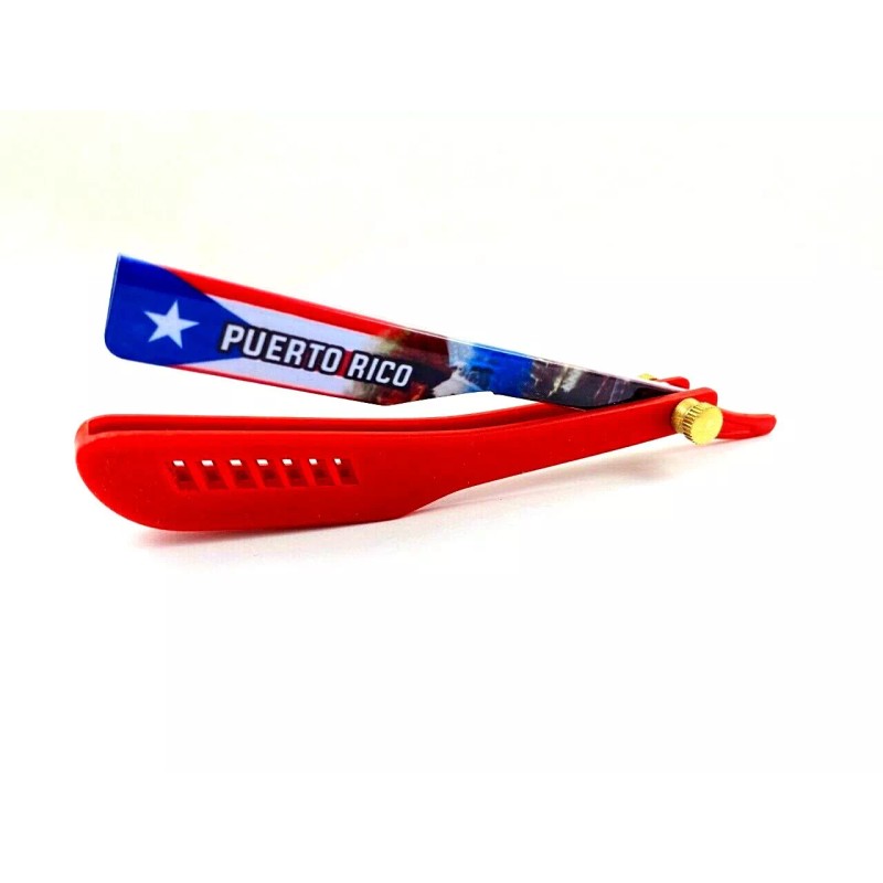 PR BARBERSHOP PUERTO RICO STRAIGHT BARBER RAZOR WITH 100 SHARK