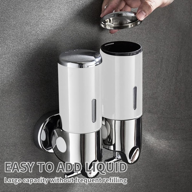 prosfalt 2 Chamber Wall Mounted Bathroom Shower Pump Dispenser and