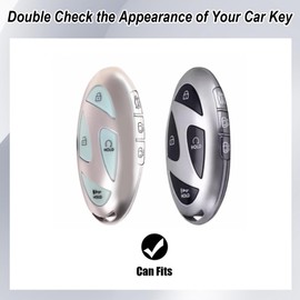 COGEEK Ioniq 6 Key Fob Cover with Bling Keychain, Fit for Ioniq 6 Grandeur GN7, KONA, Elanrtra, Santa Fe, Sonata, Tucson 7 Buttons Smart Key Soft TPU Key Shell Case Girly Women