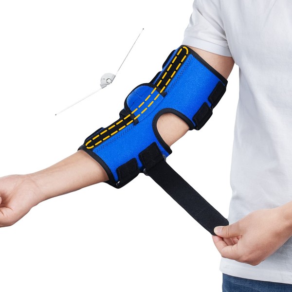 Elbow Splint, Elbow Brace for Cubital Tunnel Syndrome and Ulnar Nerve Entrapment,New Upgraded with 4 Angles Adjustable,Fixed Elbow,Prevent Excessive Bending,for Men,Women,fits Left and Right Arm -S/M