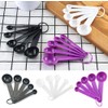 5 Pcs Purple Plastic Measuring Cup and Spoon Kitchen Tool
