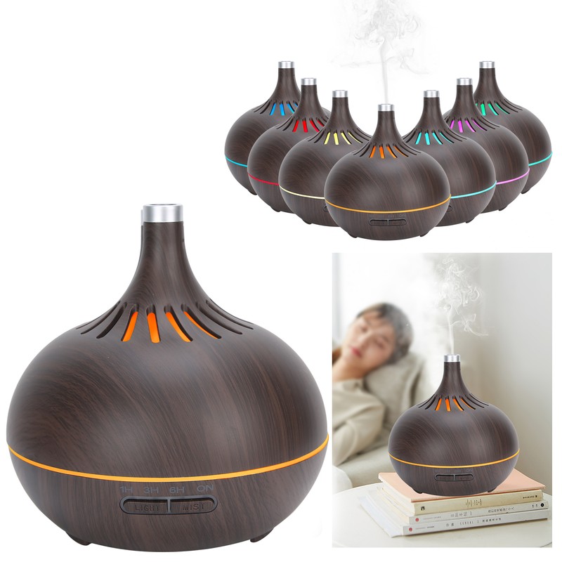 Wood Grain Home Humidifier Ultrasonic Aroma Diffuser with LED Light