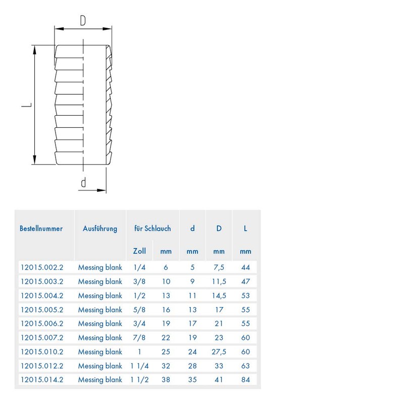 ABA Beul 12015.002.2 Hose Connector Heavy Duty Brass