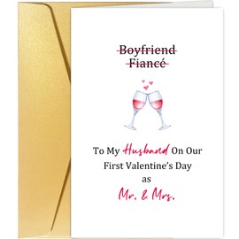 Spercy First Valentine's Day Card As Husband, Husband Valentine Card, To My Husband On Our 1st Valentine's Day as Mr and Mrs, 1st Valentines Card from Wife Her