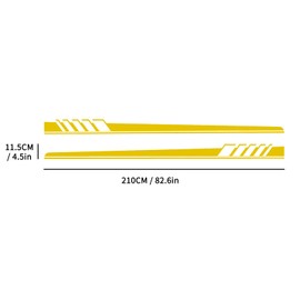 QianBao Auto Racing Body Door Side Stripe Graphic Vinyl Sticker Decals Decoration Modified Decal DIY Universal for All Cars SUV Truck Off-Road Vehicles Style 1 Yellow