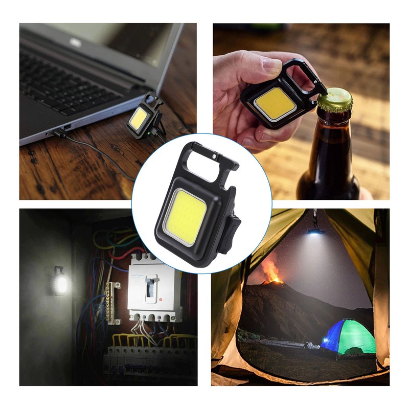 Mini Flashlight 500lm Lighting Portable USB Charging 180° Folding Handle