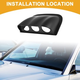 Partuto 1 Pcs 52mm Universal Triple Hole Dash Gauge Holder - ABS Plastic Black