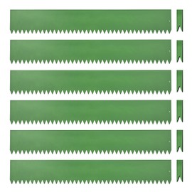 Landscape Edging Kit, Galvanized Steel Edging Landscape Lawn Edging Powder for Lawn Yard, Coated Bendable Metal Strips, No-Dig Hammer-in Edging Border w/Clips (6 INCH 6 PCS, Green)