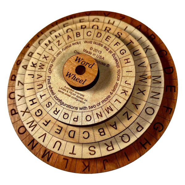Word Wheel Puzzle - Find at Least Two 4-Letter Words at Once
