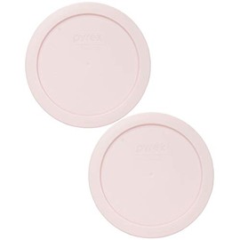 Pyrex 7201-PC Loring Pink Round Plastic Food Storage Replacement Lid, Made in USA - 2 Pack