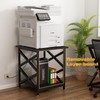 METYERRY Large Printer Stand with Power Outlet, with Height Adjustable