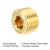 PATIKIL 1/2" NPT Brass Hex Countersunk Plugs, 4 Pack Counter