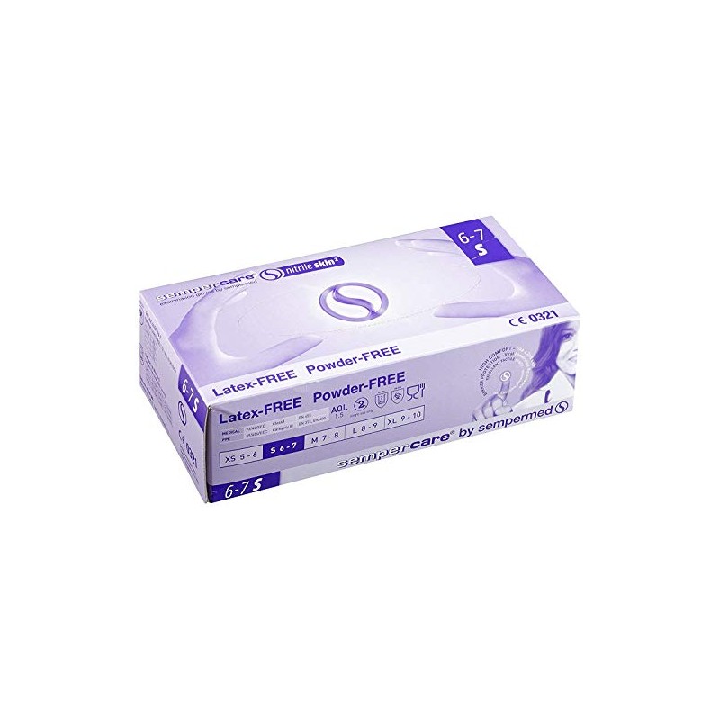 SEMPERCARE Small Blue Powder Free Nitrile Gloves - Pack of
