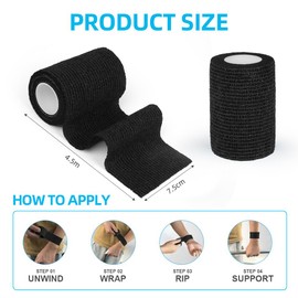 ACWOO Self Adherent Sport Wrap Tape, 8 Rolls 7.5cm*4.5m Football Tape Wrap, Cohesive Bandage Sock Wrap, Shin Pad Tape, Goalkeeper Wrist Tape & Football Ankle Tape, Pet & Vet Wrap for Dogs, Horses