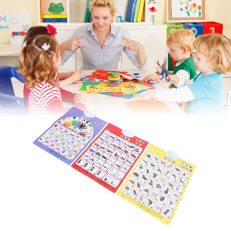 3pcs Sound Educational Posters Preschool Learning Poster Parent Child Interaction