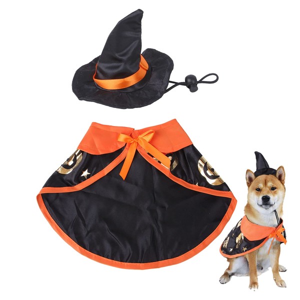 LERTREE Halloween Pet Cape Pumpkin Pattern Dog Cloak Puppy Cat