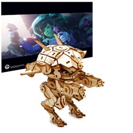 Overwatch D.Va Meka 3D Wood Puzzle & Model Figure Kit (149 Pcs) with Exclusive Poster - Build & Paint Your Own 3-D Video Game Toy - Holiday Educational Gift for Kids & Adults, No Glue Required, 12+ 