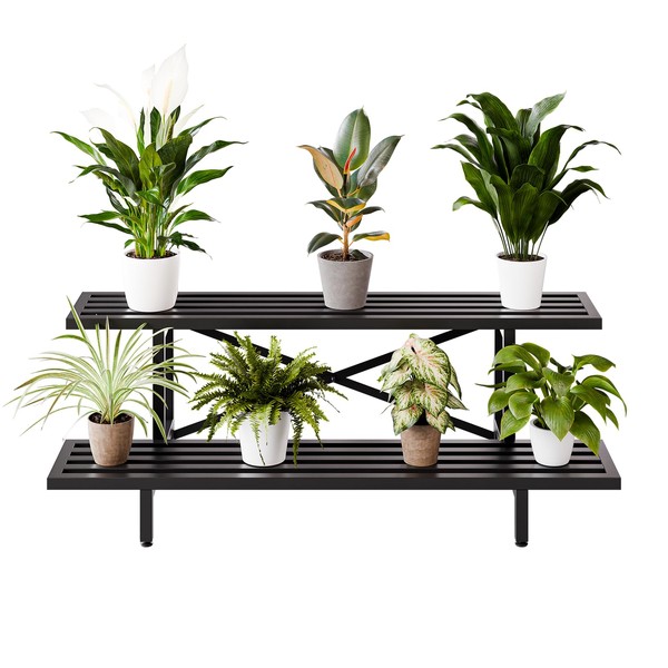 Idzo Steel Ladder Plant Stand Indoor, Heavy-Duty Steel Plant Holder,